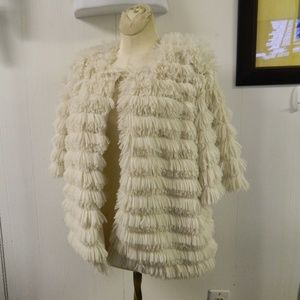 Ellen Tracy Funky Plush Shag Jacket sz L